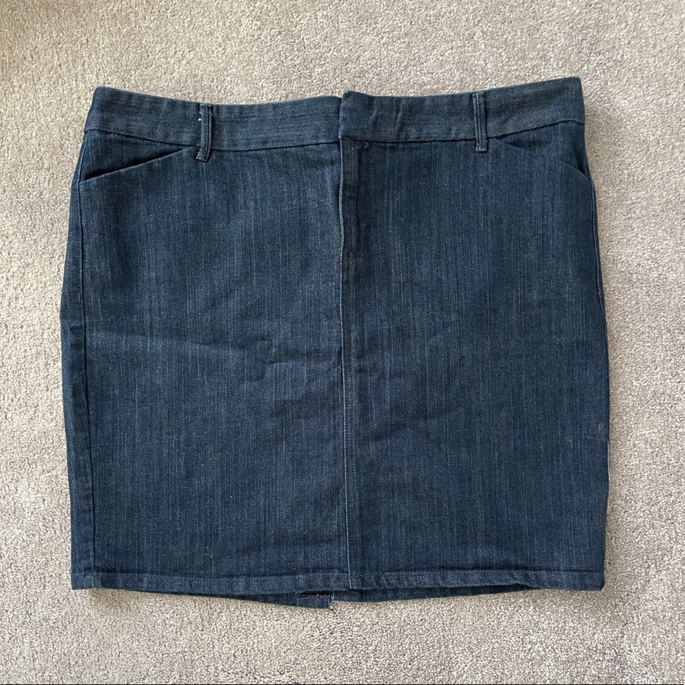 Jean skirt with slight slit in back